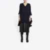 Camisola de malha com decote em V e efeito desgastado «Navy» 696091T16420414