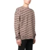 Camisola de malha com gola redonda e padrão BB “Beige” 733859T32539378
