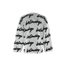 Camisola de malha de algodão com gola redonda e desenho 3D «Branco» 625985T31809040 Camisola de malha de algodão com gola redonda e desenho 3D «Branco» 625985T31809040