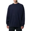 Camisola de malha de caxemira com gola redonda e logótipo nas costas «Navy» 583111T40924140