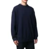 Camisola de malha de caxemira com gola redonda e logótipo nas costas «Navy» 583111T40924140