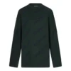 Camisola de malha de lã com gola redonda e logótipo por toda a peça «Dark Green» 657400T15673050