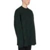 Camisola de malha de lã com gola redonda e logótipo por toda a peça «Dark Green» 657400T15673050