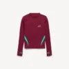 Camisola de manga comprida ajustada para homem, estilo techwear, em cor de vinho/água