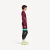 Camisola de manga comprida ajustada para homem, estilo techwear, em cor de vinho/água