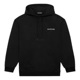 Camisola de manga comprida com logótipo Balenciaga FW21 para homem, preta 600583TIV841070