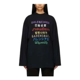 Camisola de manga comprida com logótipo «Black Multicolor» 641667TJVI32771