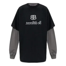 Camisola de manga comprida com remendos BB Be Different «Black Grey» 720407TNVV31070