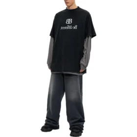 Camisola de manga comprida com remendos BB Be Different «Black Grey» 720407TNVV31070