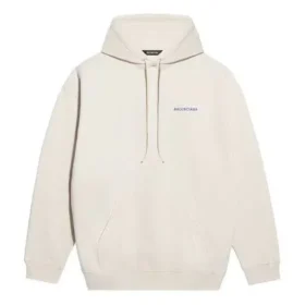 Camisola de manga comprida em malha polar Balenciaga para homem, branco cremoso 600583TJVA89055 Camisola de manga comprida em malha polar Balenciaga para homem, branco cremoso 600583TJVA89055