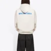 Camisola de manga comprida em malha polar Balenciaga para homem, branco cremoso 600583TJVA89055