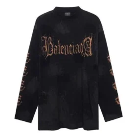 Camisola de manga comprida Heavy Metal, corte oversized «Black Faded» 739783TOVE11055