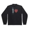 Camisola de manga comprida «I Love» de corte médio «Black» 744449TOVH39034