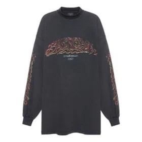 Camisola de manga comprida Oversized «Black Faded» 739027TPVM81568