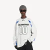 Camisola de manga comprida oversized da Balenciaga | colaboração com a NBA para homem, em branco/multicolorido