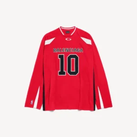 Camisola de manga comprida oversized da Balenciaga | colaboração com a NBA para homem, em vermelho/multicolorido