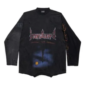 Camisola de manga comprida Paris Moon Upside Down Oversized «Black Faded» 698155TOVT31055
