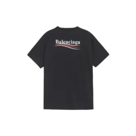 Camisola de manga curta Balenciaga com estampado alfabético para homem, preta 641675TIV521070