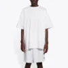 Camisola de manga curta Balenciaga para homem com rosto sorridente, branca, 651795TKV769140