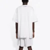 Camisola de manga curta Balenciaga para homem com rosto sorridente, branca, 651795TKV769140
