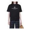 Camisola de manga curta Balenciaga Retro Knit BB Paris com estampado, versão masculina, preta 594579TGV601000