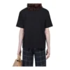 Camisola de manga curta Balenciaga Retro Knit BB Paris com estampado, versão masculina, preta 594579TGV601000