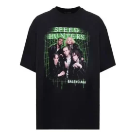 Camisola de manga curta «Balenciaga Speedhunters Band» para homem, preta, 556133TCV381000