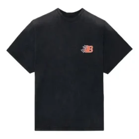 Camisola de manga curta Balenciaga SS21 Flame Retro para homem, preta, 656978TKV701076
