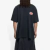 Camisola de manga curta Balenciaga SS21 Flame Retro para homem, preta, 656978TKV701076