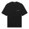 Camisola de manga curta Balenciaga SS21 para homem, cor sólida com logótipo estampado, preta 612966TJV871070