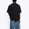 Camisola de manga curta Balenciaga SS21 para homem, cor sólida com logótipo estampado, preta 612966TJV871070
