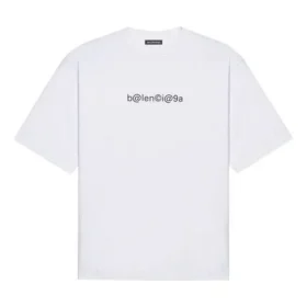 Camisola de manga curta branca com estampado alfabético e gola redonda «Symbolic» da Balenciaga para homem 620969TIV509040