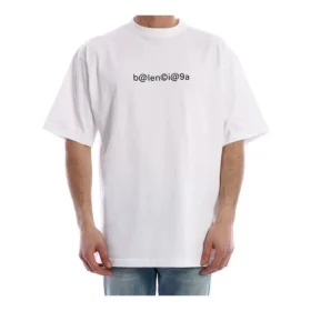 Camisola de manga curta branca com estampado alfabético e gola redonda «Symbolic» da Balenciaga para homem 620969TIV509040