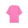 Camisola de manga curta com bordado e gola redonda, coleção SS21, cor rosa 641532TJVA95764