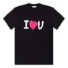 Camisola de manga curta com estampa «I Love U» preta 612965TJVL51070