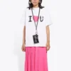 Camisola de manga curta com estampado, branca 612965TJVL59040