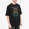 Camisola de manga curta com estampado multilingue para homem, preta 612966TJVI32771