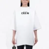 Camisola de manga curta com estampado para homem da Balenciaga, branca, 620941TIV749040