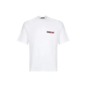 Camisola de manga curta com gola redonda Balenciaga para homem, branca 612966TIVD19000