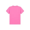 Camisola de manga curta com gola redonda e bordado, cor-de-rosa 612964TJVD95764