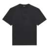 Camisola de manga curta com gola redonda e corte largo para homem Balenciaga SS21 com logótipo estampado, preta 641675TKV711069