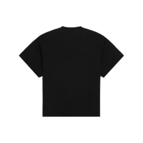 Camisola de manga curta com gola redonda e corte largo para homem Balenciaga SS21 com logótipo estampado, preta 641675TKV711069