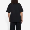 Camisola de manga curta com gola redonda e corte largo para homem Balenciaga SS21 com logótipo estampado, preta 641675TKV711069