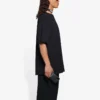 Camisola de manga curta com gola redonda e corte largo para homem Balenciaga SS21 com logótipo estampado, preta 641675TKV711069