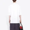 Camisola de manga curta com gola redonda e estampa com a palavra «Balenciaga» para homem, branca, 641614TJVI39040