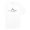 Camisola de manga curta com gola redonda e estampado «BB Paris» da Balenciaga para homem, versão retro, branca 594579TGV609000