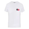 Camisola de manga curta com gola redonda e estampado, branca 612964TIV799000