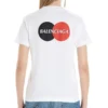 Camisola de manga curta com gola redonda e estampado, branca 612964TIV799000