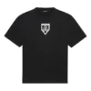 Camisola de manga curta com gola redonda e estampado da Balenciaga SS21 para homem, preta, 651795TKV771070