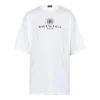 Camisola de manga curta com gola redonda e logótipo Balenciaga estampado para homem, branca 556150TYK239000